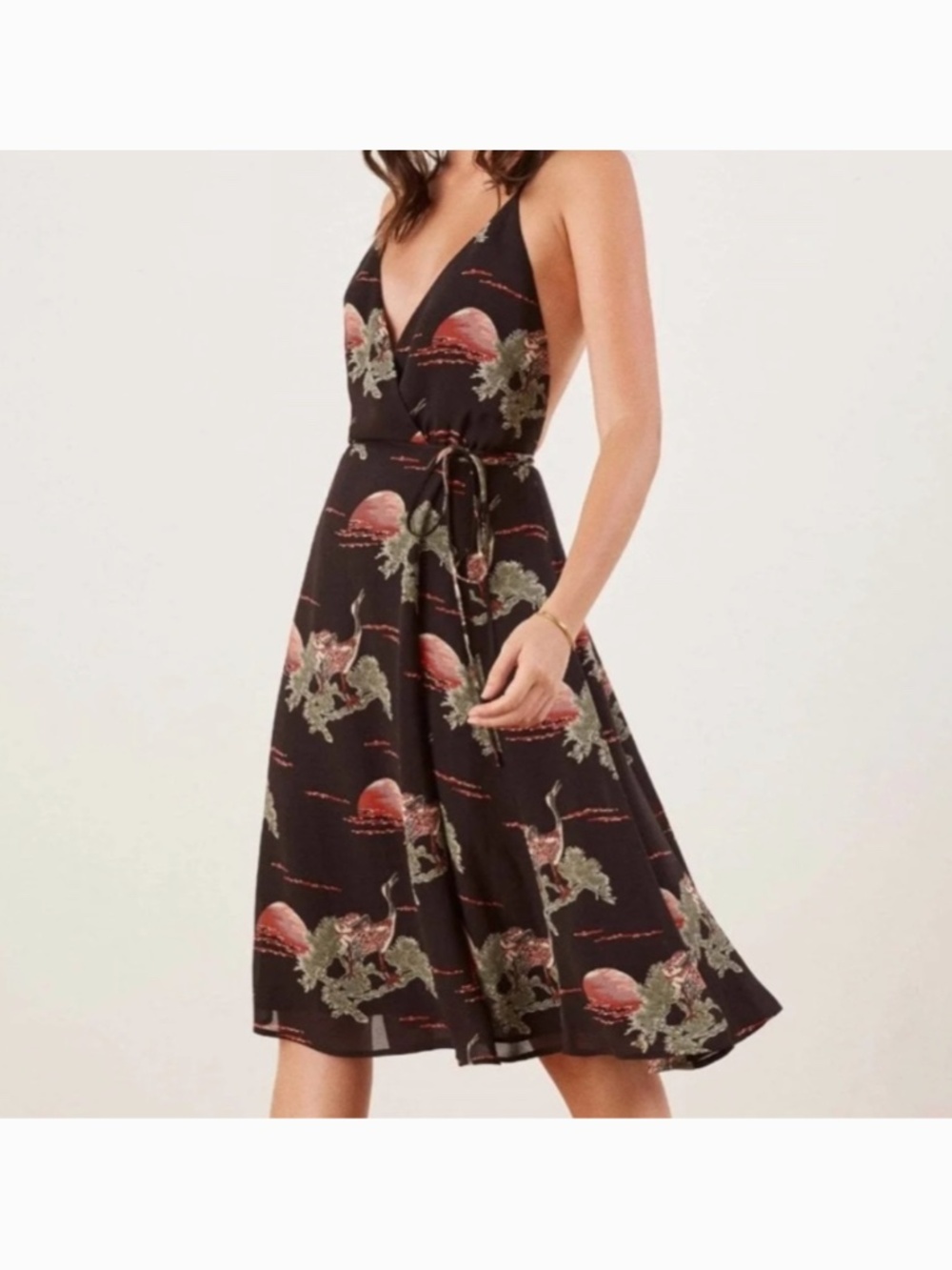 Reformation Tropics wrap dress in Hokkaido print , size medium